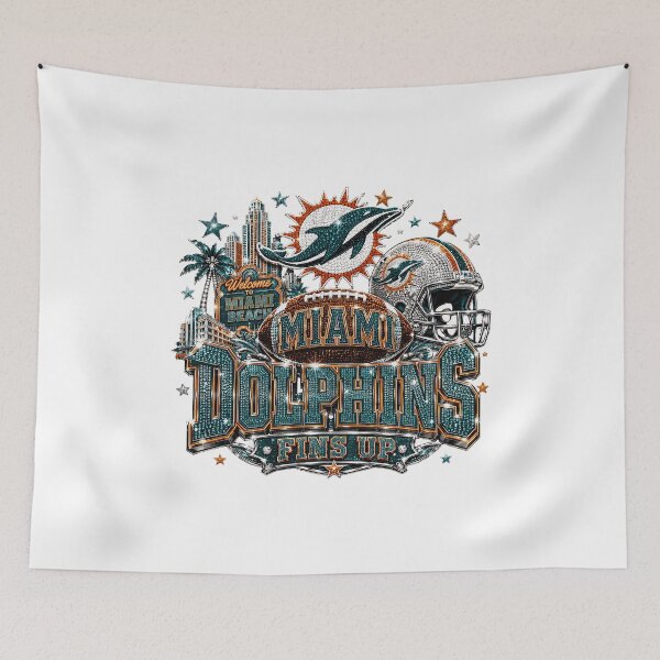 Item preview, Miami Dolphins Fins Up Diamond Glitter Football Design designed and sold by aviasharrer.