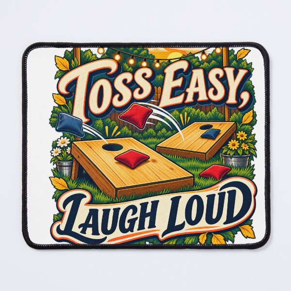 Item preview, Toss Easy Laugh Loud Backyard Cornhole Art designed and sold by CheerfulNest.