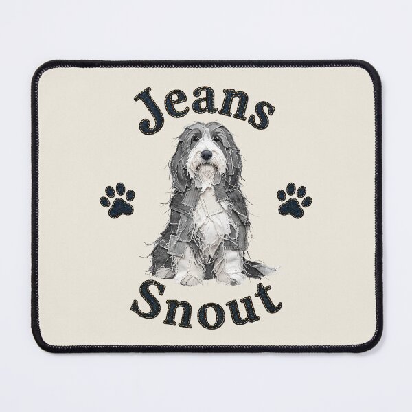 Item preview, Gray Bearded Collie Denim Patch Art designed and sold by JeanSnout.