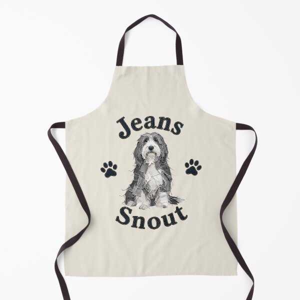 Item preview, Gray Bearded Collie Denim Patch Art designed and sold by JeanSnout.
