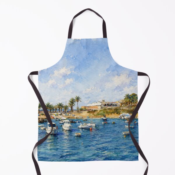 Item preview, Tabarca Island in Watercolor - Port and Mediterranean Sea designed and sold by Miradas del Mundo.