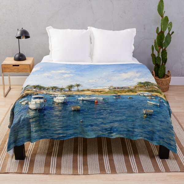 Item preview, Tabarca Island in Watercolor - Port and Mediterranean Sea designed and sold by Miradas del Mundo.