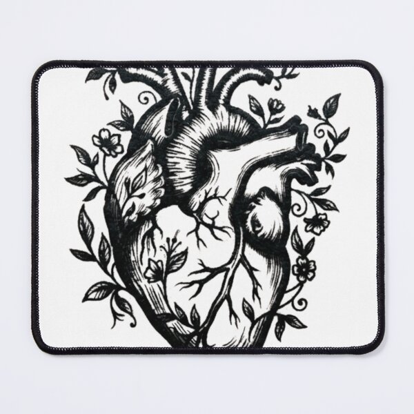 Item preview, Heart & Vine – Fine Line Tattoo Style Art Print designed and sold by VeltrixaStudio.
