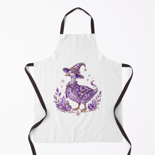 Item preview, Whimsical Jewel Witchy Goose Amethyst Crystal Wizard Goose Spooky Cottagecore Halloween Art designed and sold by Yellowriversss.