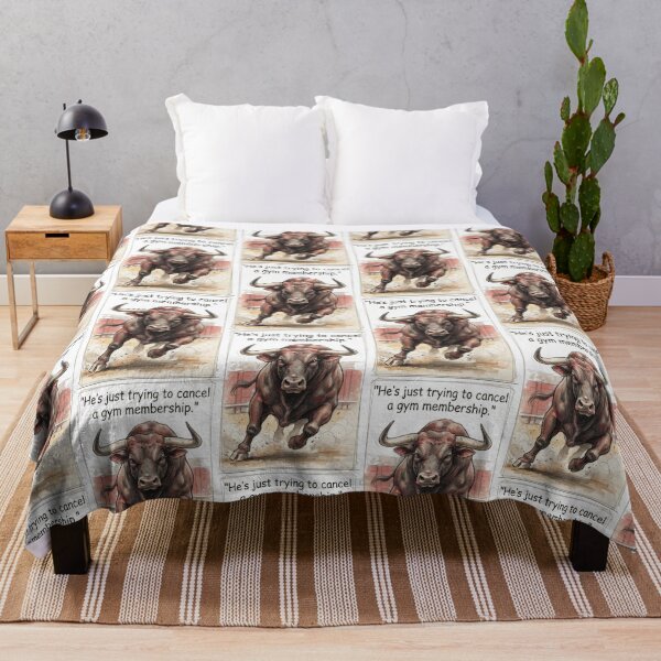 Item preview, "He's just trying to cancel a gym membership" - Charging Bull designed and sold by SarcasmAndSpite.