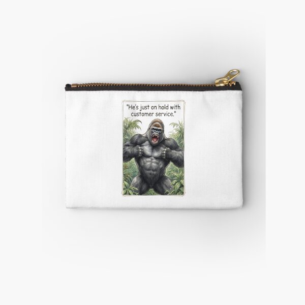 Item preview, "He's just on hold with customer service" - Enraged Silverback designed and sold by SarcasmAndSpite.