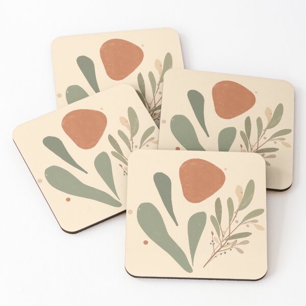 Item preview, Abstract Botanical Shapes Terracotta and Sage Green designed and sold by Zaramodo.