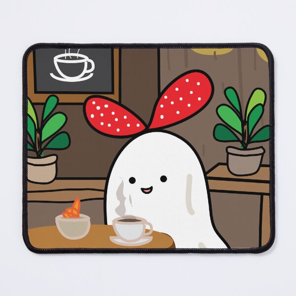 Item preview, Little ghost in a coffee shop designed and sold by fluffyfamcraft.