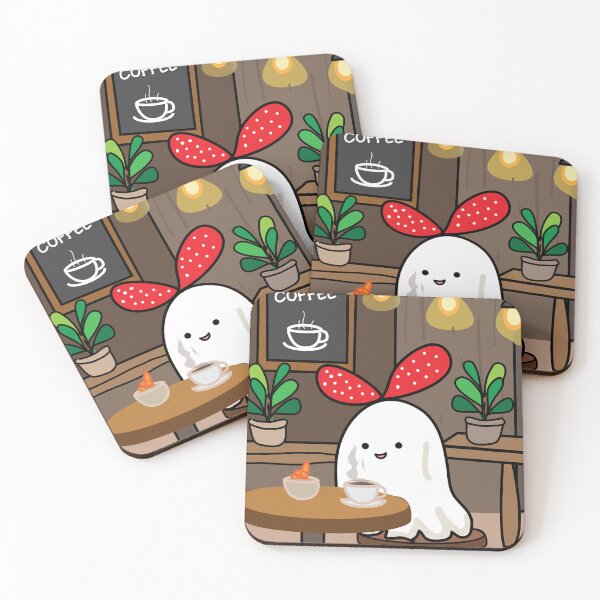 Item preview, Little ghost in a coffee shop designed and sold by fluffyfamcraft.