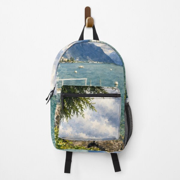 Item preview, Montreux Switzerland Digital Watercolor Art designed and sold by SlavaArt.