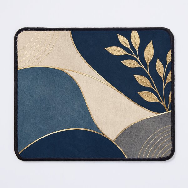 Item preview, Elegant Navy Blue & Gold Botanical Abstract Design designed and sold by Punch-E415.