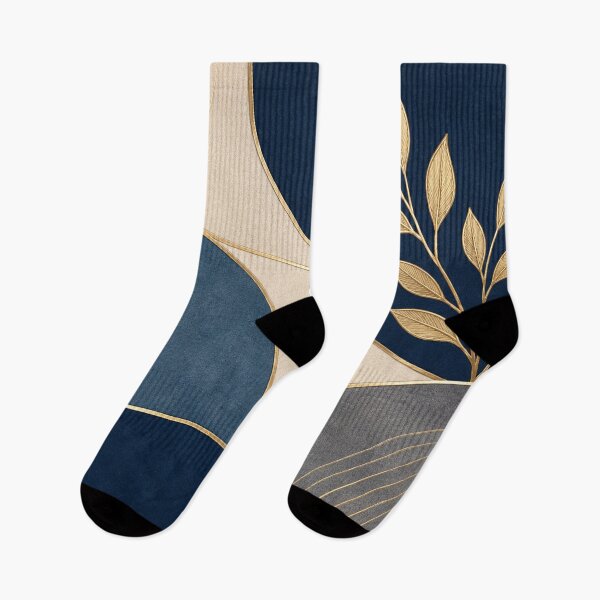 Item preview, Elegant Navy Blue & Gold Botanical Abstract Design designed and sold by Punch-E415.