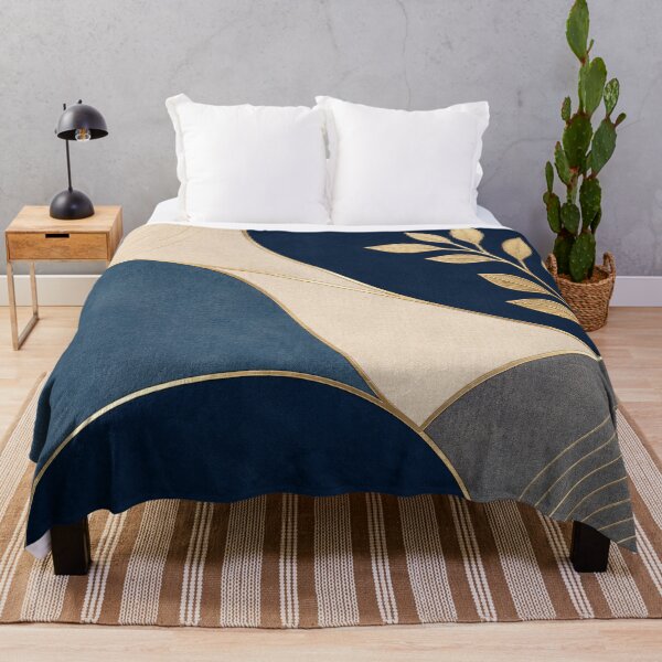 Item preview, Elegant Navy Blue & Gold Botanical Abstract Design designed and sold by Punch-E415.