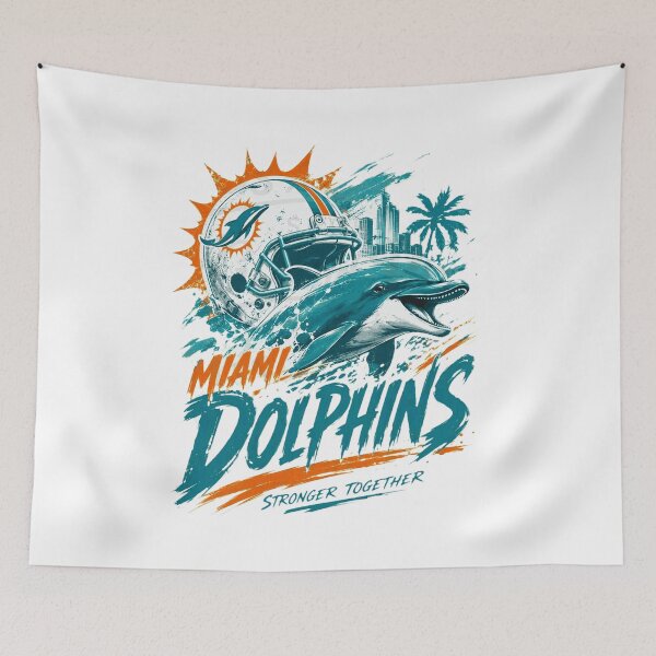 Item preview, Miami Dolphins Football Helmet Dolphin Ocean Art designed and sold by eholycross.
