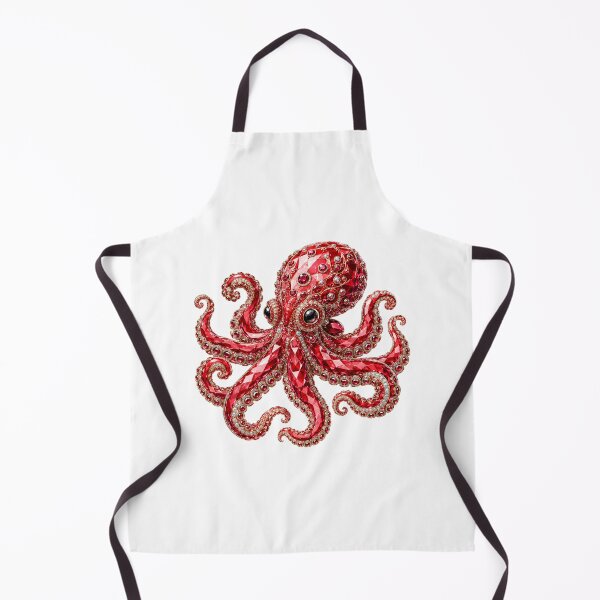 Item preview, Whimsical Jeweled Octopus Crystal Ruby Kraken Art Luxury Maximalist Sea Creature designed and sold by Yellowriversss.