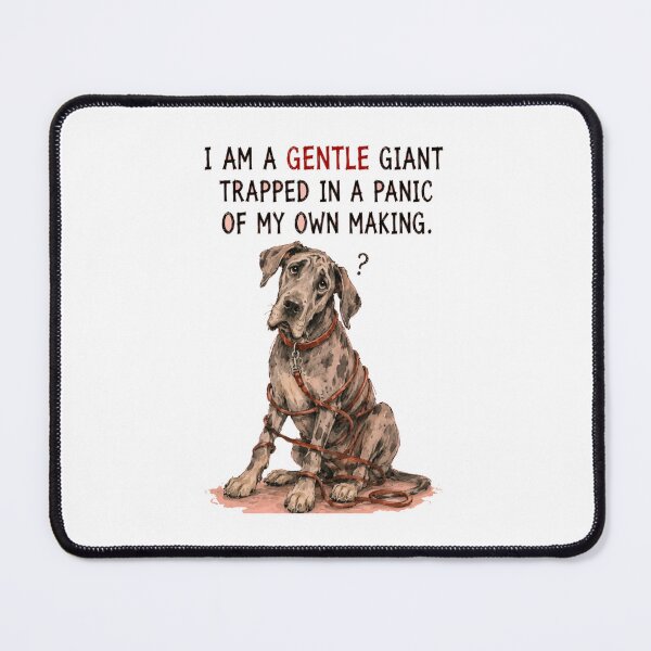 Item preview, Gentle Giant Trapped In A Panic Great Dane Art designed and sold by SarcasmAndSpite.