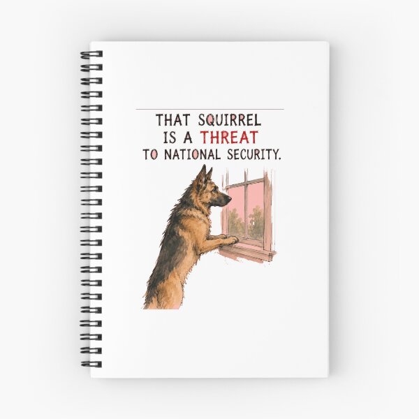 Item preview, Squirrel National Security Threat German Shepherd Art designed and sold by SarcasmAndSpite.