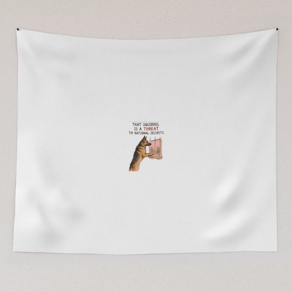 Item preview, Squirrel National Security Threat German Shepherd Art designed and sold by SarcasmAndSpite.