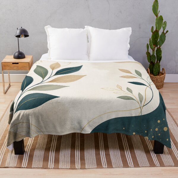 Item preview, Botanical Elegance – Teal, Sage & Gold Abstract Leaf Pattern designed and sold by Punch-E415.