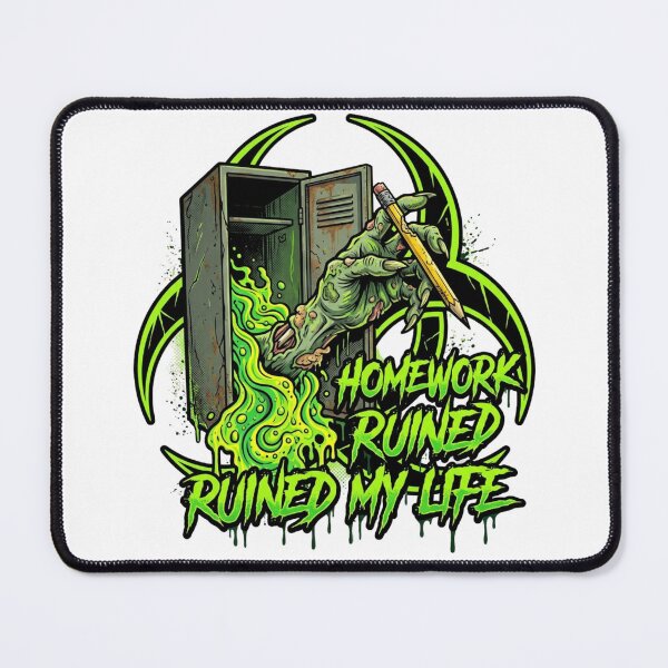 Item preview, Homework Ruined My Life Toxic Sludge Biohazard Zombie Hand T-Shirt designed and sold by KreatoLab.