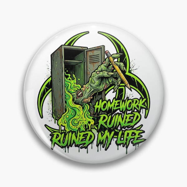 Item preview, Homework Ruined My Life Toxic Sludge Biohazard Zombie Hand T-Shirt designed and sold by KreatoLab.