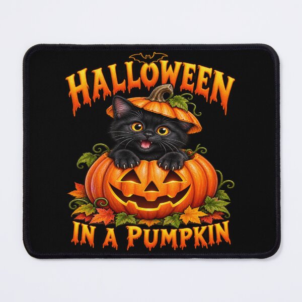 Item preview, Halloween Puss in a Pumpkin – Cute Black Kitten designed and sold by LnsCreations.