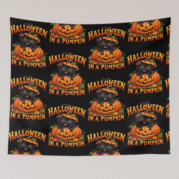 Item preview, Halloween Puss in a Pumpkin – Cute Black Kitten designed and sold by LnsCreations.