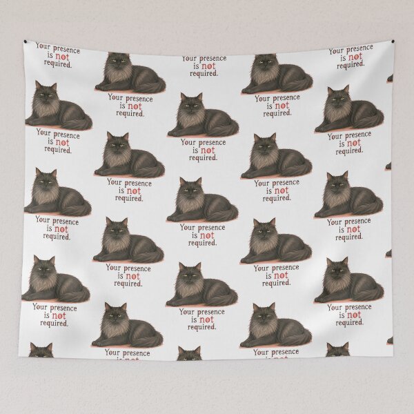 Item preview, Your Presence Is Not Required Sarcastic Cat Art designed and sold by SarcasmAndSpite.