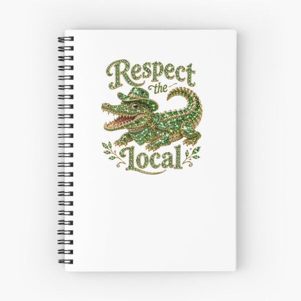 Item preview, Respect The Local Whimsical Jeweled Alligator Cowboy Green Crystal Gator Art designed and sold by Yellowriversss.