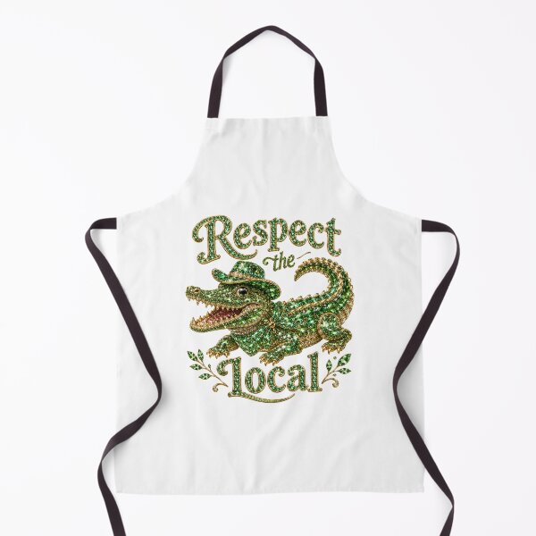 Item preview, Respect The Local Whimsical Jeweled Alligator Cowboy Green Crystal Gator Art designed and sold by Yellowriversss.
