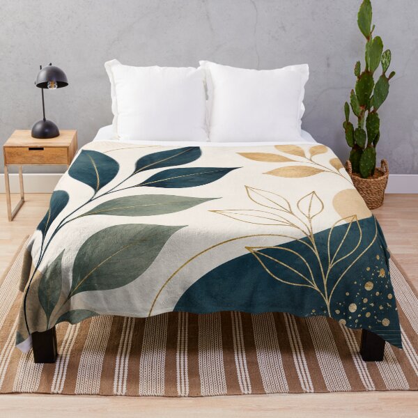 Item preview, Botanical Elegance – Navy, Sage & Gold Abstract Floral Design designed and sold by Punch-E415.