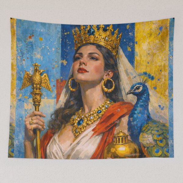 Item preview, Roman Goddess Juno with peacock – Queen of the Gods Painting designed and sold by GalleryKauffeld.