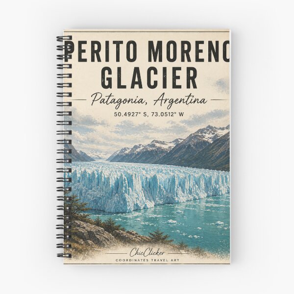 Item preview, Perito Moreno Glacier Vintage Travel Poster – Patagonia Argentina designed and sold by ChicClicker.