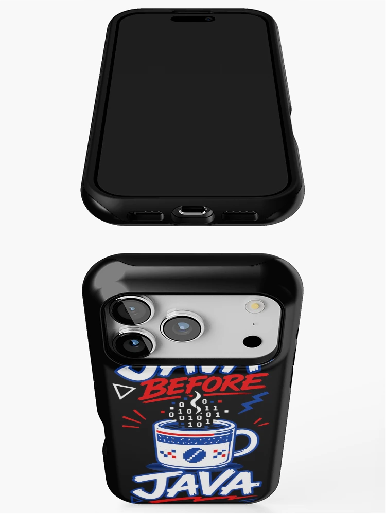 Thumbnail 3 of 4, iPhone Case, Java Before Java Funny Programmer Coffee Lover Typography designed and sold by RAS-77.