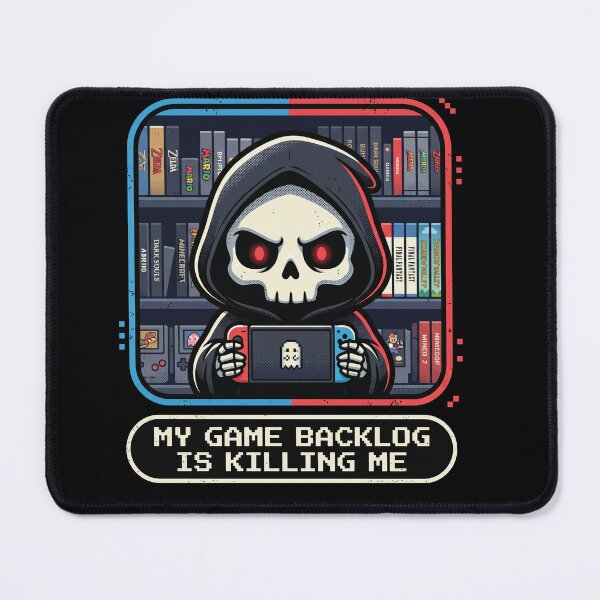 Item preview, Funny Gamer Meme My Game Backlog Is Killing Me Grim Reaper designed and sold by AdyKurniawan.