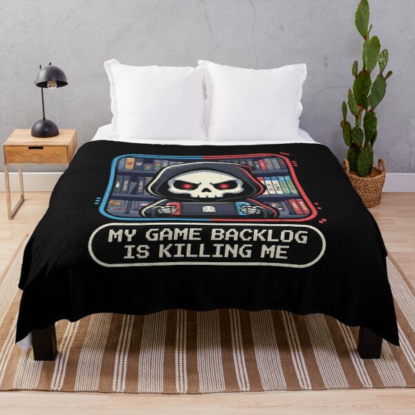 Item preview, Funny Gamer Meme My Game Backlog Is Killing Me Grim Reaper designed and sold by AdyKurniawan.