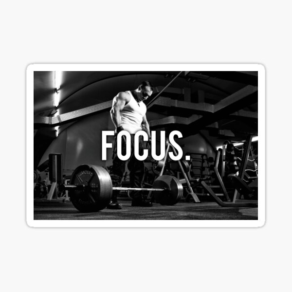 Vista previa del artículo con la obra «FOCUS - Cita de entrenamiento inspirador en culturismo», diseñado y vendido por superfitstuff.