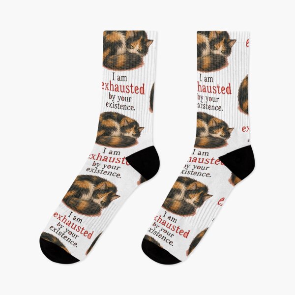 Item preview, I Am Exhausted By Your Existence Sarcastic Cat Art designed and sold by SarcasmAndSpite.