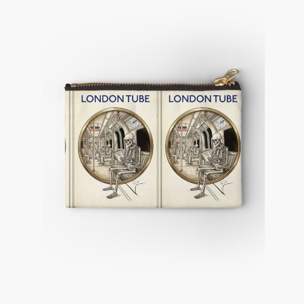 Item preview, London tube, London commuting, underground poster sketch,  skeletons on underground  designed and sold by Coolparrotgirl.
