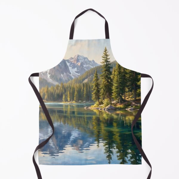 Item preview, Mountain Lake Pine Forest Reflection Painting designed and sold by ArtAmbience.