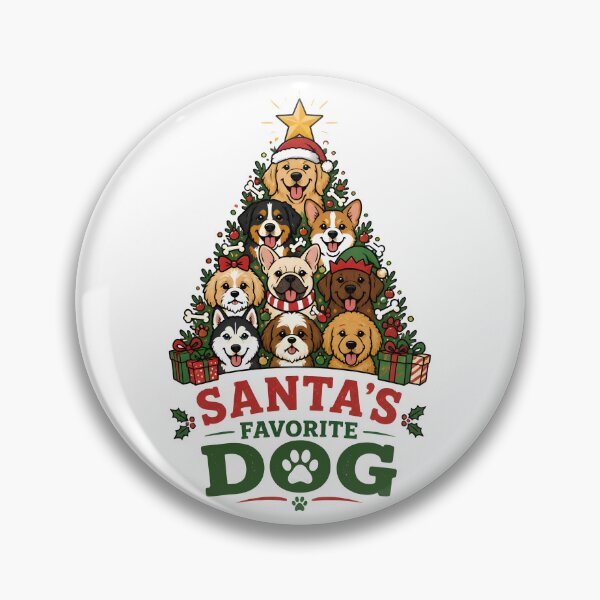 Item preview, Santa's Favorite Dog Cute Dog Christmas Tree Holiday Design designed and sold by LiviuGligoros.