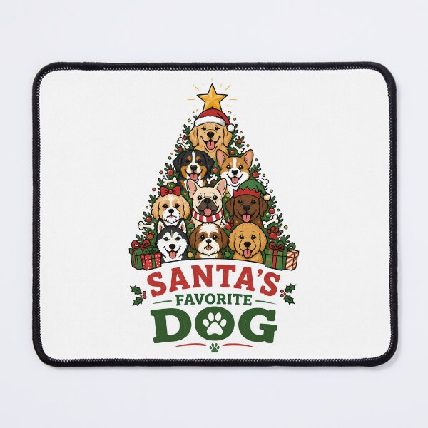 Item preview, Santa's Favorite Dog Cute Dog Christmas Tree Holiday Design designed and sold by LiviuGligoros.