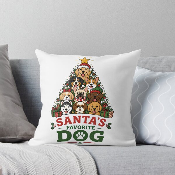 Item preview, Santa's Favorite Dog Cute Dog Christmas Tree Holiday Design designed and sold by LiviuGligoros.