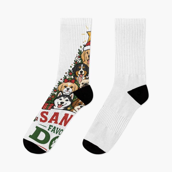 Item preview, Santa's Favorite Dog Cute Dog Christmas Tree Holiday Design designed and sold by LiviuGligoros.