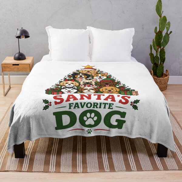 Item preview, Santa's Favorite Dog Cute Dog Christmas Tree Holiday Design designed and sold by LiviuGligoros.