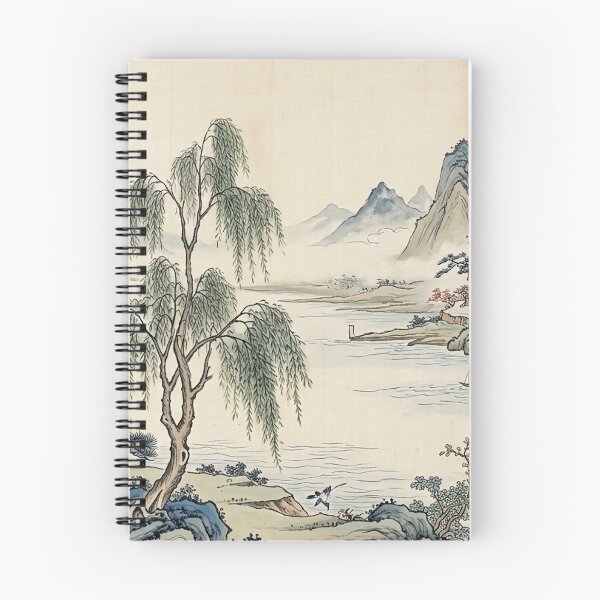 Item preview, Vintage Chinoiserie Mountain & River Flow through designed and sold by PixDezines.