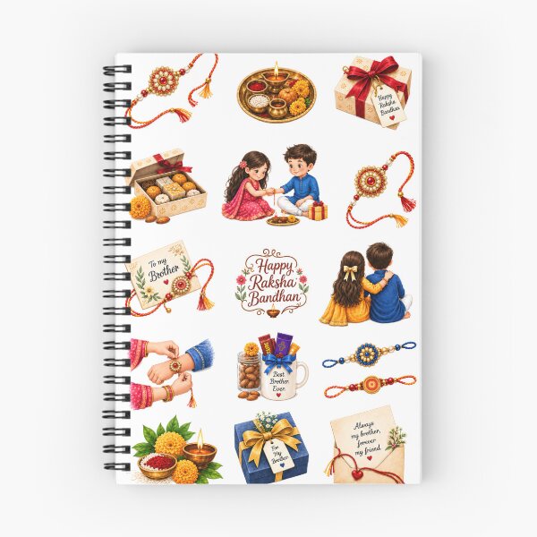 Item preview, Happy Raksha Bandhan Brother Sister Cute Indian Festival Aesthetic Sticker Sheet designed and sold by Rehnair.