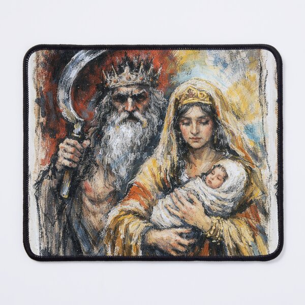 Item preview, Kronos and Rhea – Titans of Eternity Painting designed and sold by GalleryKauffeld.