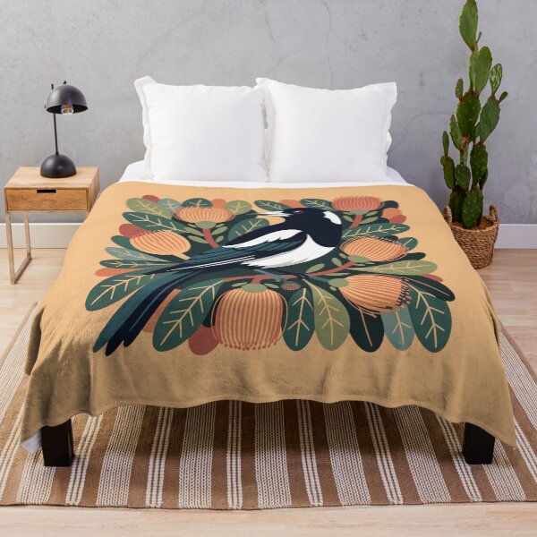 Item preview, Modern Folklore Magpie with Banksia – Australian Botanical Wall Art designed and sold by Wennebabs.