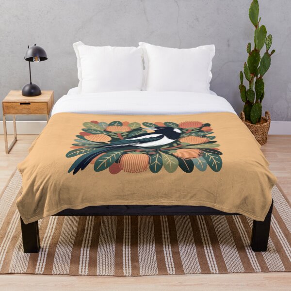Item preview, Modern Folklore Magpie with Banksia – Australian Botanical Wall Art designed and sold by Wennebabs.
